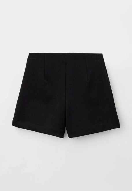 Юбка-шорты из костюмной ткани в черном цвете