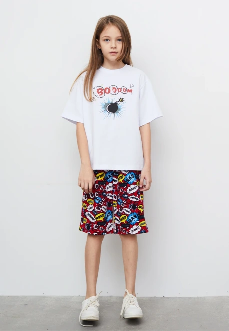 Пижама с яркими шортами 