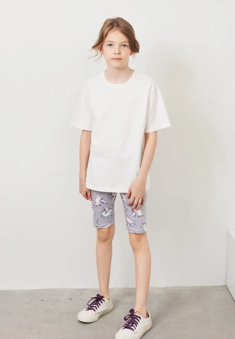 Велосипедки из трикотажа с принтом единороги