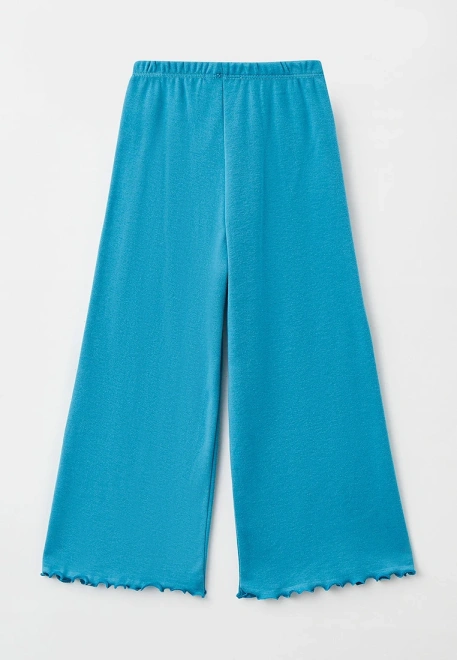 Пижама из лонгслива с принтом и широкими брюками 