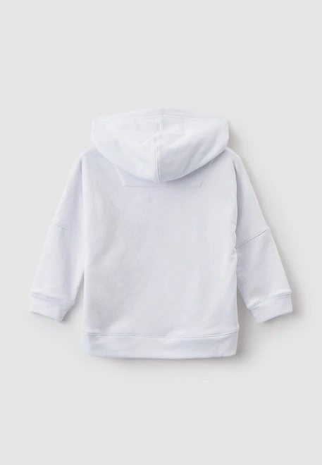 Толстовка белая с капюшоном и рисунком леопард 