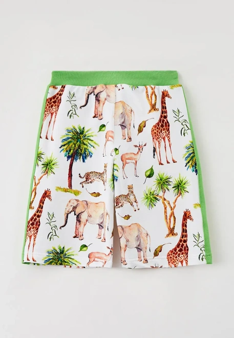 Шорты из трикотажа с ярким рисунком 