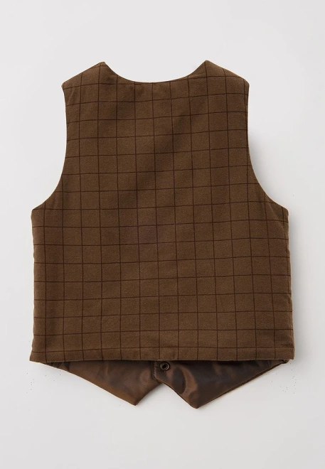 Жилет в клетку классический  с тонким утеплителем 