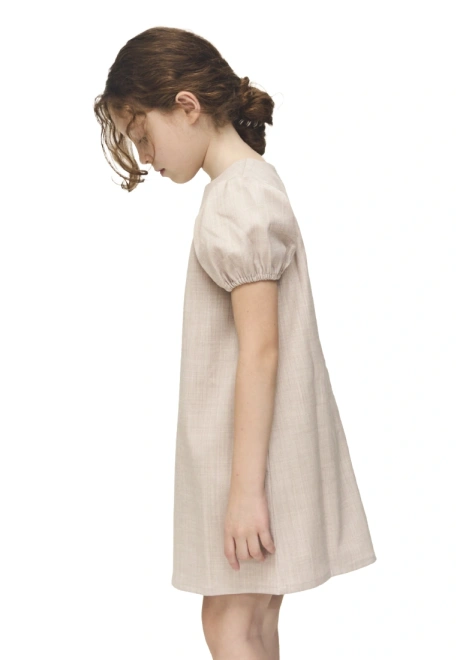 Платье из костюмной шерсти в бежевом цвете