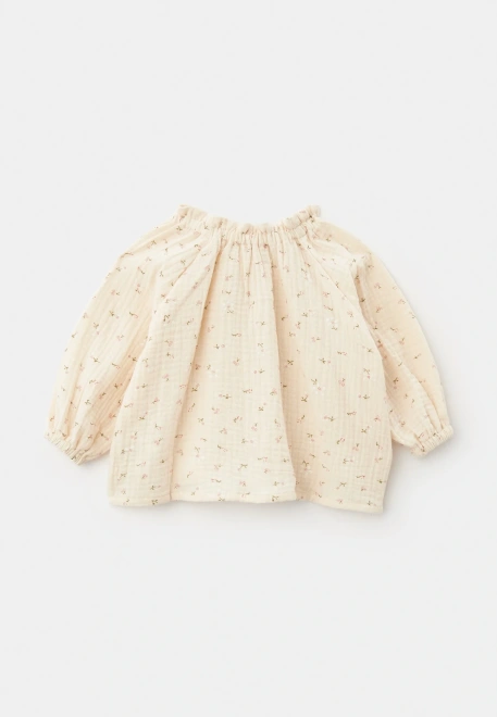 Блузка Аника из муслина в молочном цвете Блузка Аника из муслина в молочном цвете