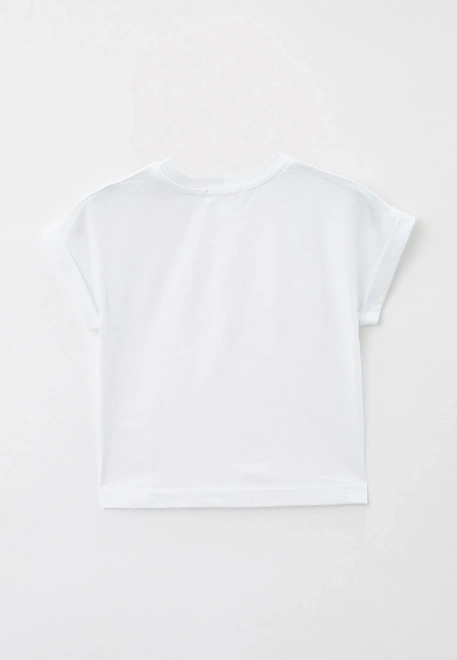 Футболка из хлопка белого цвета однотонная
