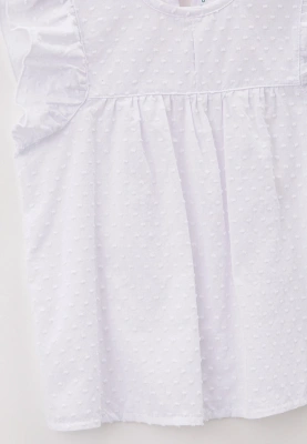 Блузка летняя с рукавами-крылышками из текстурного хлопка