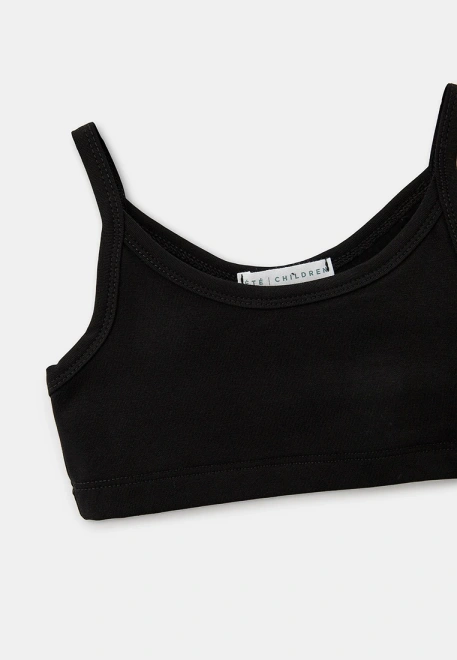 Топ черный на тонких лямках 