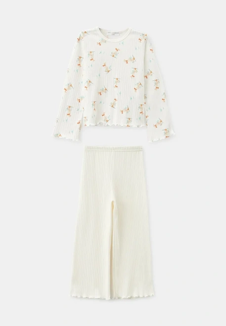Пижама Эбигейл для девочек в молочном цвете