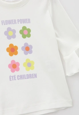 Пижама из хлопка с цветочной композицией на полочке 