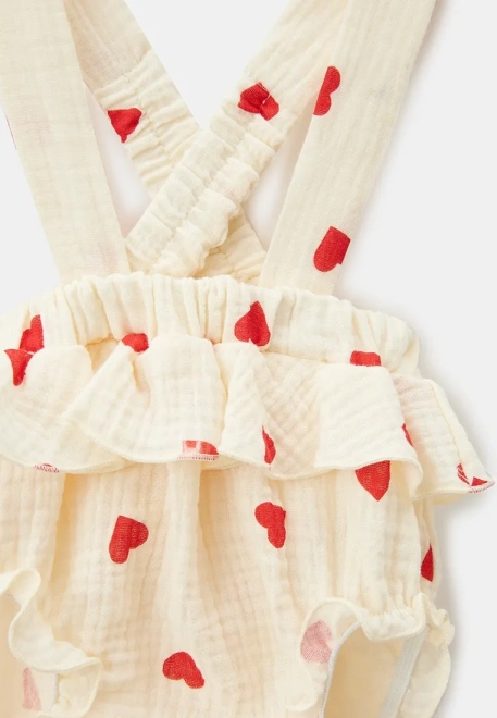 Панталоны на лямках из муслина с принтом сердечки