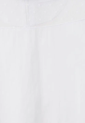 Блузка из рубашечной ткани с рукавами из сетки в горошек