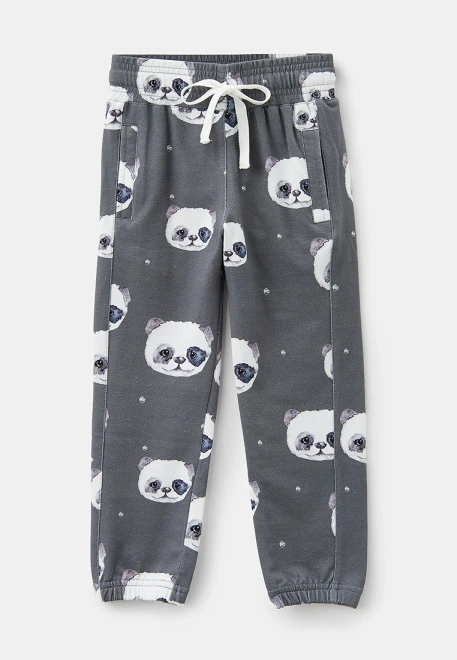 Костюм бомбер и брюки с принтом "Панда"