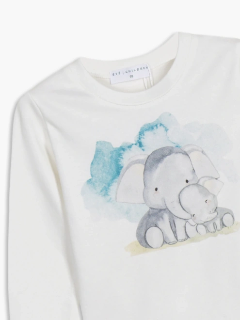 Лонгслив с принтом слоники