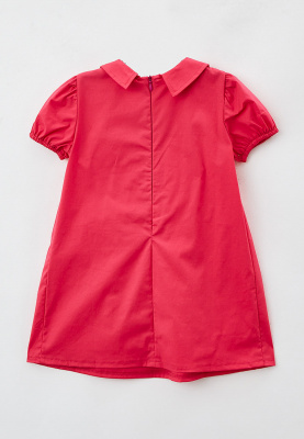 Платье короткое с круглым воротником в цвете фуксия