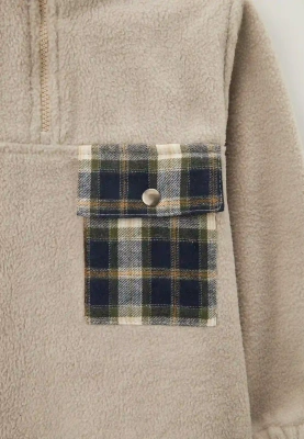 Анорак Уэйн из футера в бежевом цвете