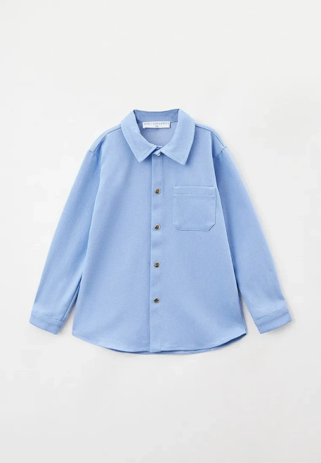 Рубашка прямого кроя из денима голубого цвета на кнопках