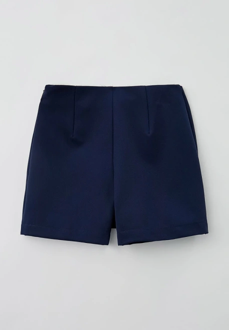 Юбка - шорты из костюмной ткани в темно-синем цвете