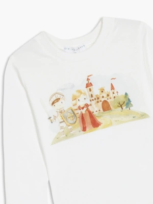 Лонгслив из хлопка с  печатным рисунком рыцарь и принцесса