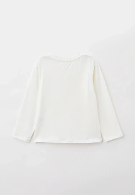 Лонгслив молочный c  яркой желтой надписью  YOU R CUTE