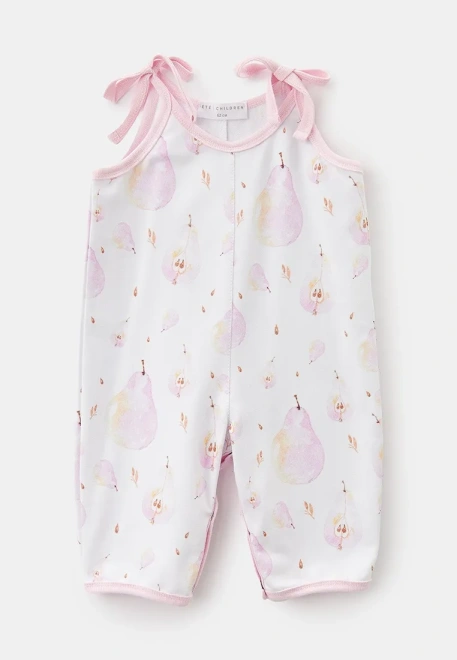 Комбинезон из хлопка на кнопках и с завязками 