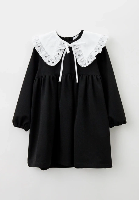 Платье с отрезным лифом и съемным белым воротником