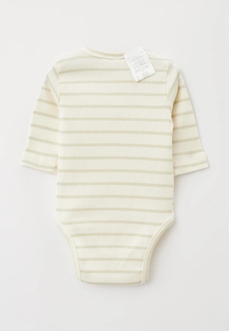 Боди в полоску из ткани в рубчик 