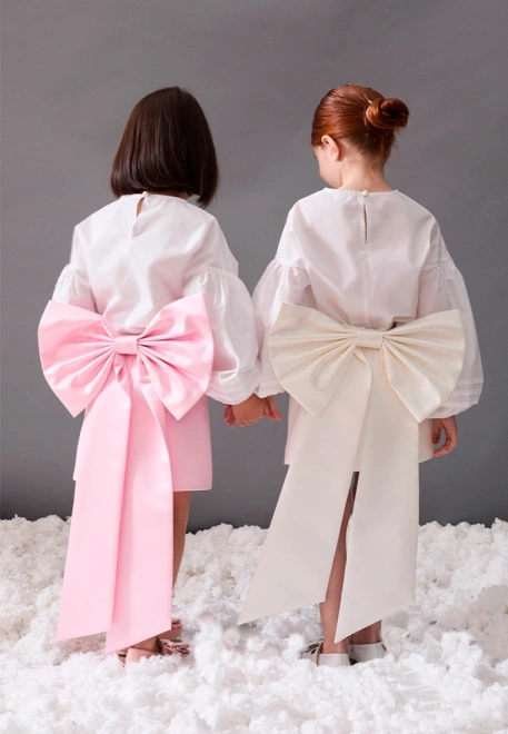 Юбка Бинки из атласа в молочном цвете