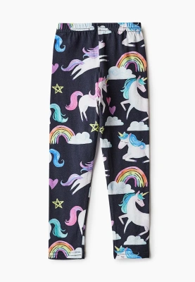 Леггинсы из тонкого трикотажа с принтом единороги 