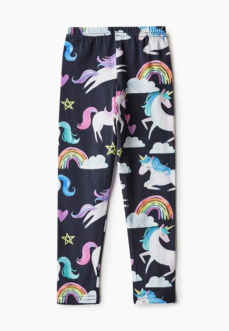 Леггинсы из тонкого трикотажа с принтом единороги 