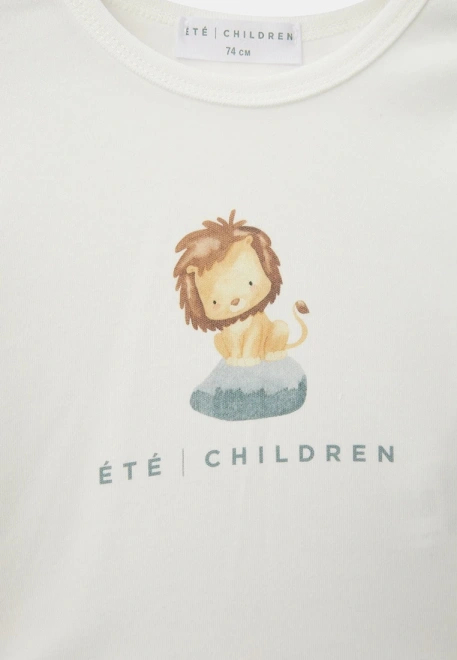 Лонгслив из хлопка с принтом лев