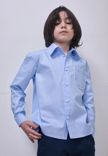 Рубашка Мартан из сатина в голубом цвете