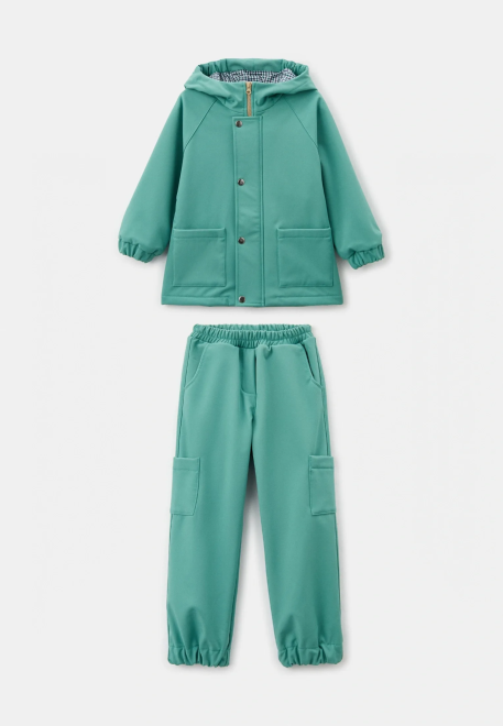 Костюм Клир из куртки и брюк в зеленом цвете