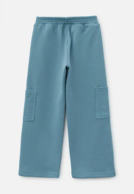 Брюки Алан из трехнитки в серо-синем цвете