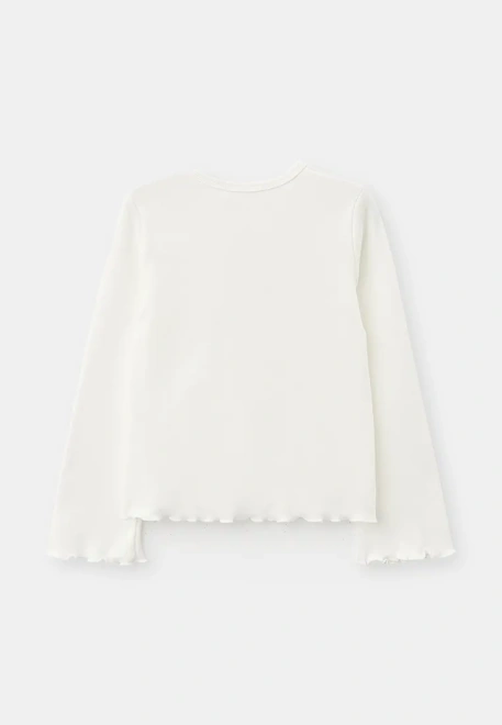 Пижама с принтом для девочек в молочном цвете