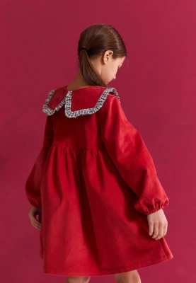 Платье Мона из микровельвета в красном цвете