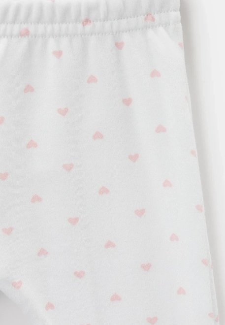 Брюки из хлопкового трикотажа с принтом розовые сердечки