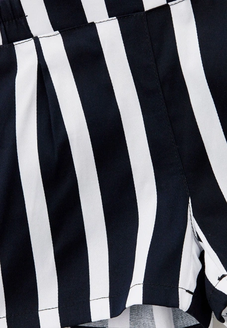 Шорты из хлопка в широкую черную полоску