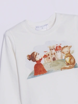 Лонгслив из хлопкового трикотажа с принтом