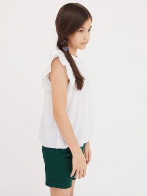 Блузка летняя с рукавами-крылышками из текстурного хлопка