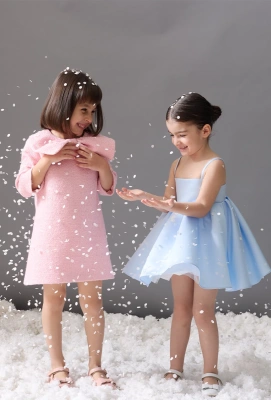 Платье Пион из букле в розовом цвете