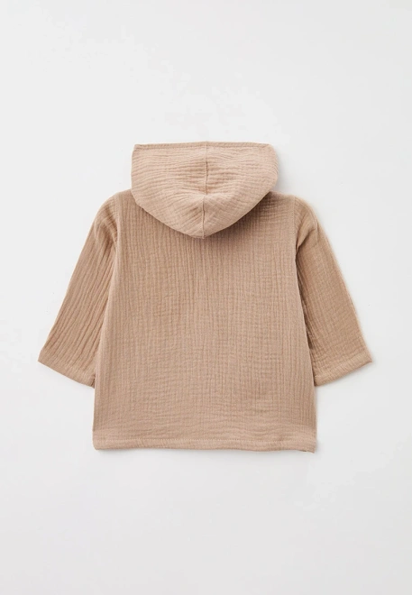 Рубашка для малышей из муслина  с капюшоном 