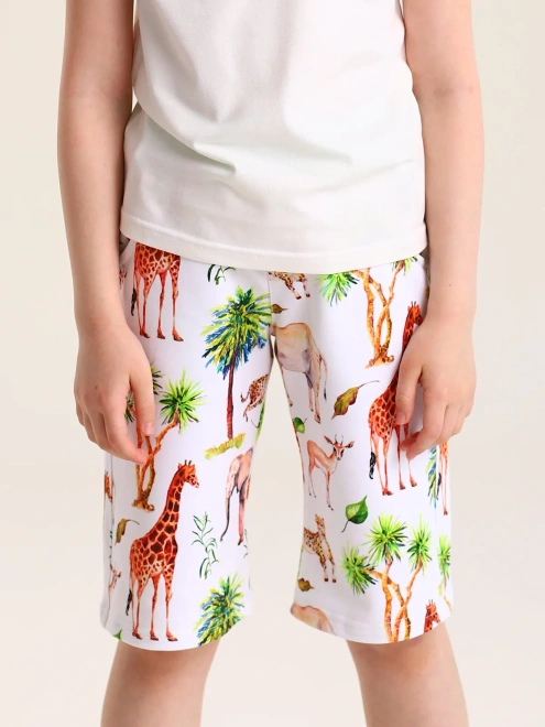 Шорты из трикотажа с ярким принтом