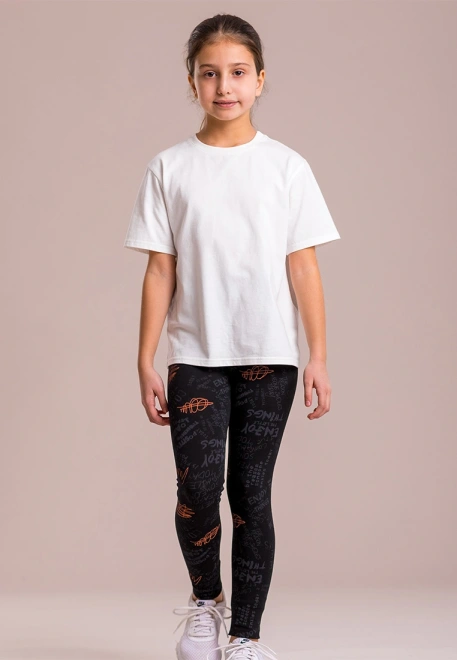 Леггинсы с надписями в черном цвете