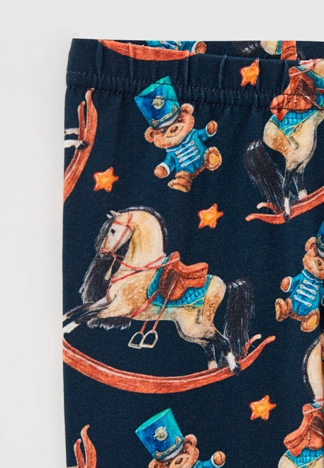 Леггинсы с принтом лошадка и медведь