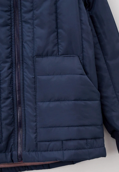 Куртка из стеганной ткани темно-синего цвета