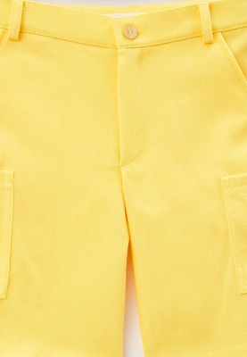 Шорты из ярко-желтого денима с внутренней регулировкой пояса