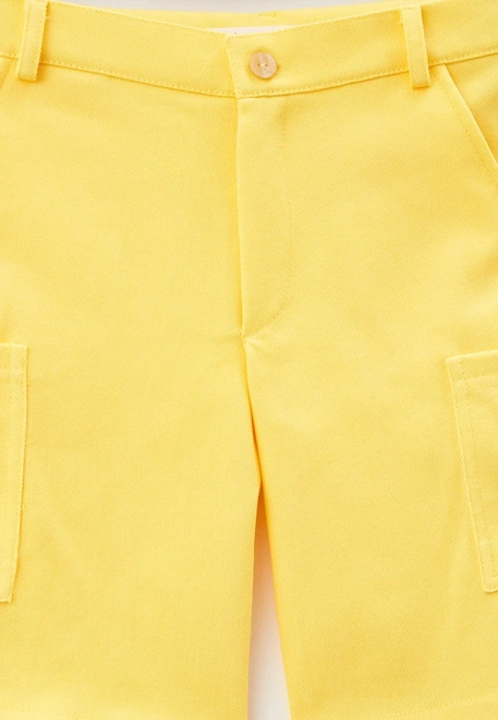 Шорты из ярко-желтого денима с внутренней регулировкой пояса