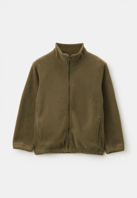 Толстовка флисовая с карманами в болотном цвете