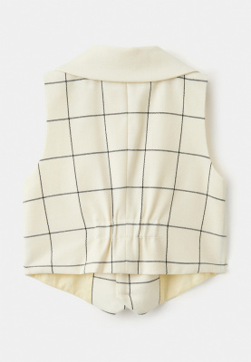 Жилет в клетку молочного цвета для мальчиков
